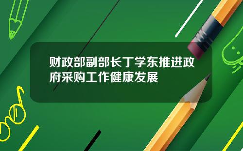 财政部副部长丁学东推进政府采购工作健康发展