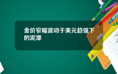 金价窄幅波动于美元趋强下的泥潭