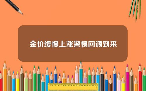 金价缓慢上涨警惕回调到来