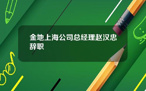 金地上海公司总经理赵汉忠辞职