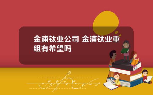 金浦钛业公司 金浦钛业重组有希望吗