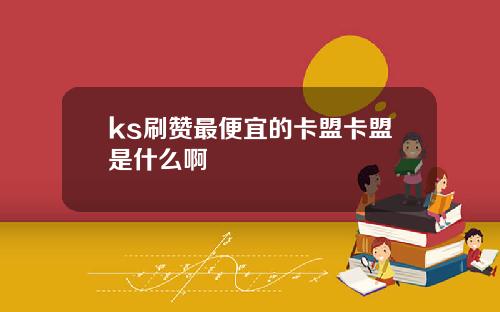 ks刷赞最便宜的卡盟卡盟是什么啊