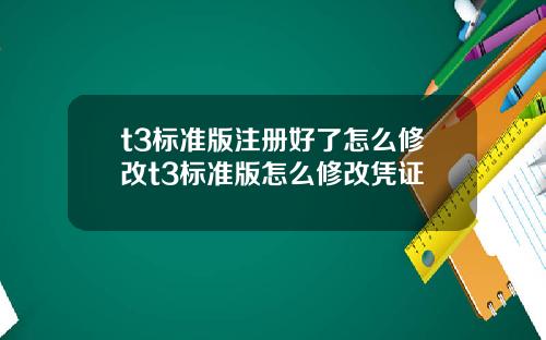 t3标准版注册好了怎么修改t3标准版怎么修改凭证