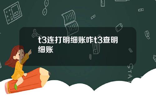 t3连打明细账咋t3查明细账