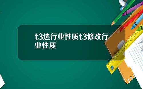 t3选行业性质t3修改行业性质