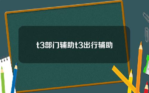 t3部门辅助t3出行辅助