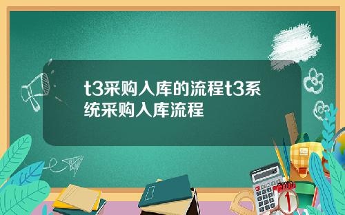 t3采购入库的流程t3系统采购入库流程