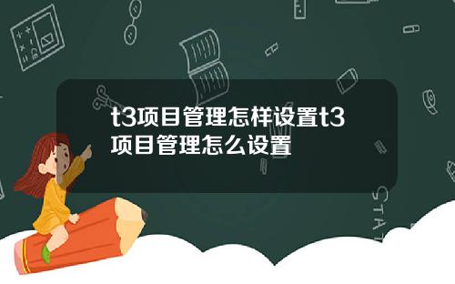 t3项目管理怎样设置t3项目管理怎么设置