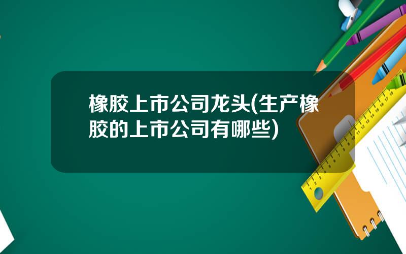 橡胶上市公司龙头(生产橡胶的上市公司有哪些)
