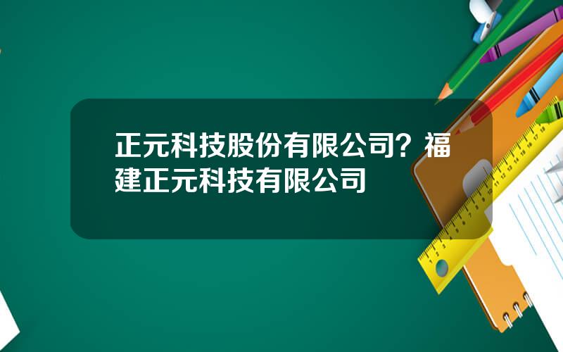 正元科技股份有限公司？福建正元科技有限公司