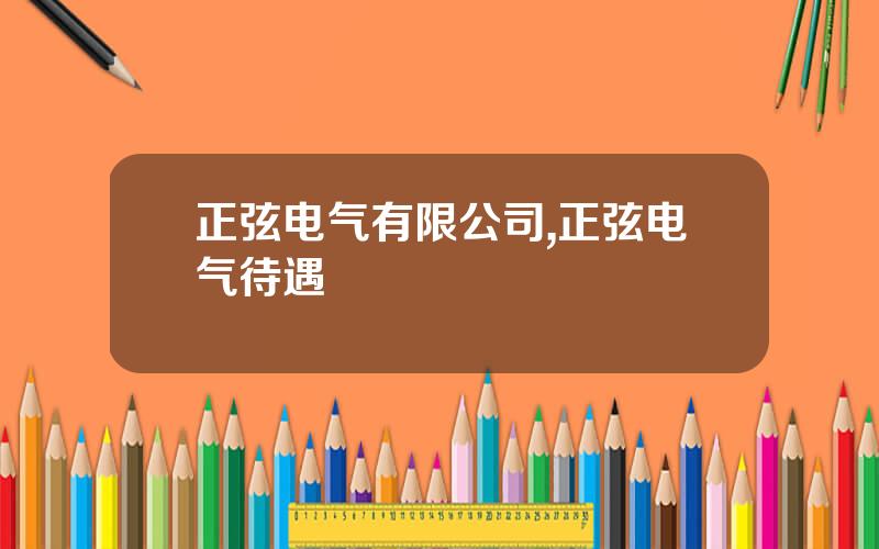 正弦电气有限公司,正弦电气待遇