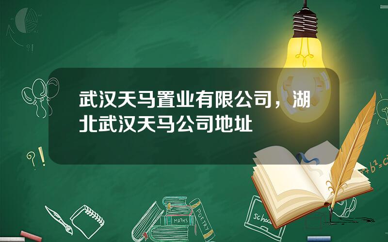 武汉天马置业有限公司，湖北武汉天马公司地址