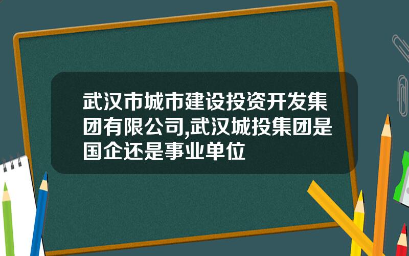 武汉市城市建设投资开发集团有限公司,武汉城投集团是国企还是事业单位