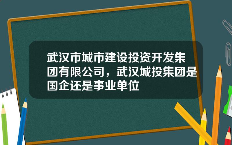 武汉市城市建设投资开发集团有限公司，武汉城投集团是国企还是事业单位