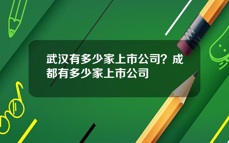 武汉有多少家上市公司？成都有多少家上市公司