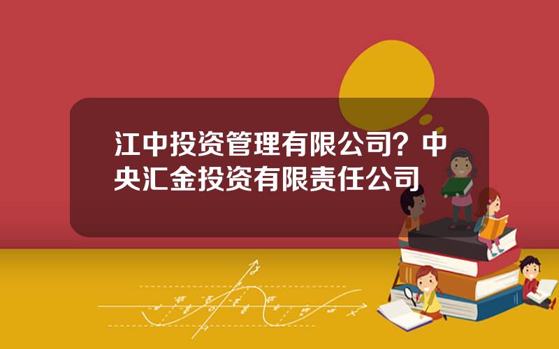 江中投资管理有限公司？中央汇金投资有限责任公司