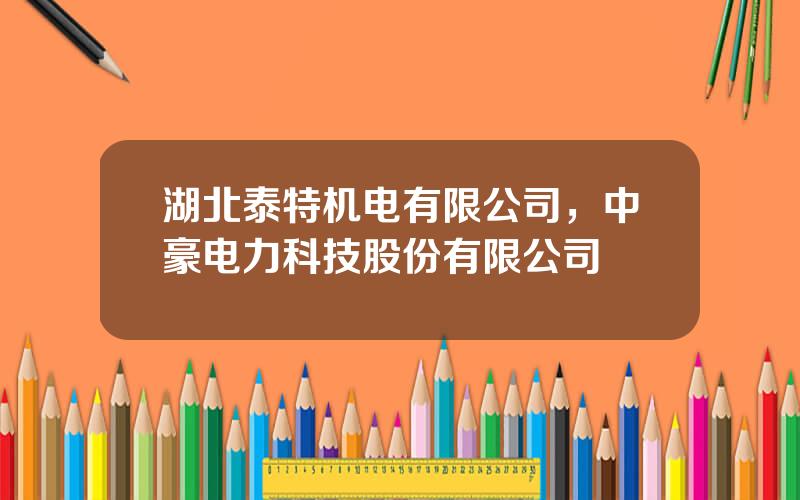 湖北泰特机电有限公司，中豪电力科技股份有限公司