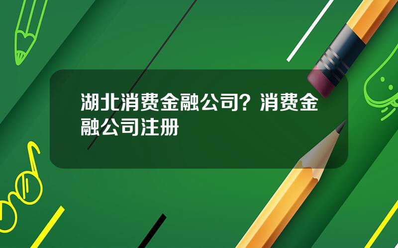 湖北消费金融公司？消费金融公司注册