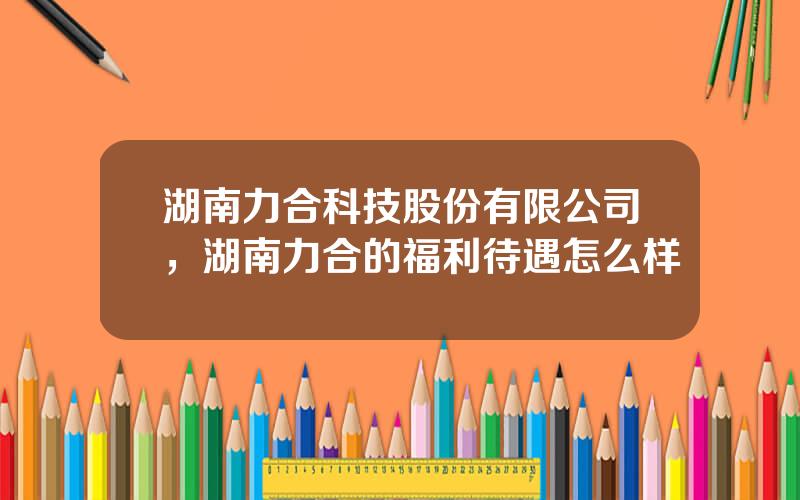 湖南力合科技股份有限公司，湖南力合的福利待遇怎么样