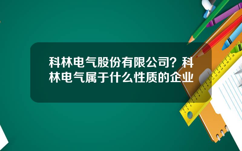 科林电气股份有限公司？科林电气属于什么性质的企业