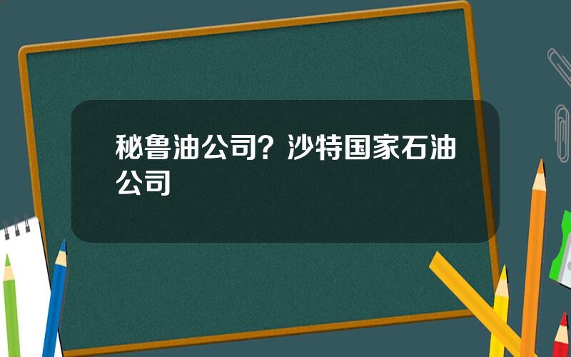 秘鲁油公司？沙特国家石油公司