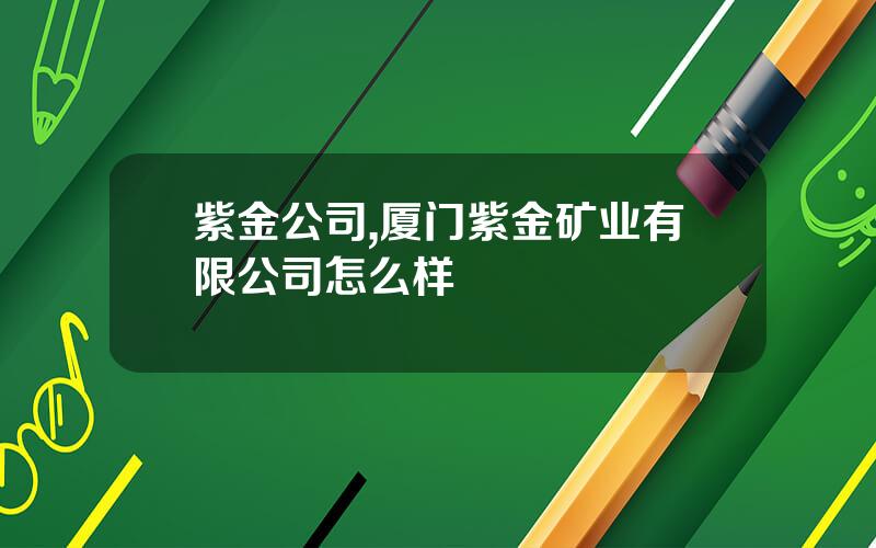 紫金公司,厦门紫金矿业有限公司怎么样