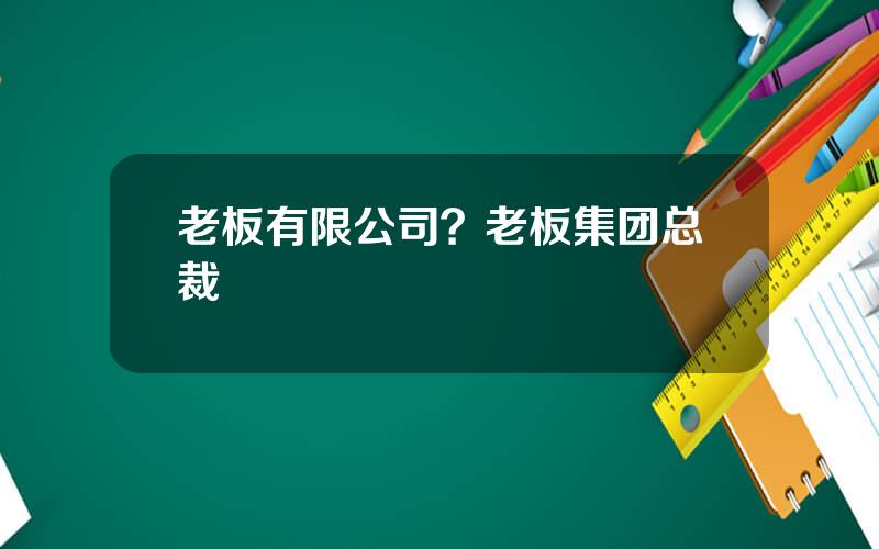 老板有限公司？老板集团总裁