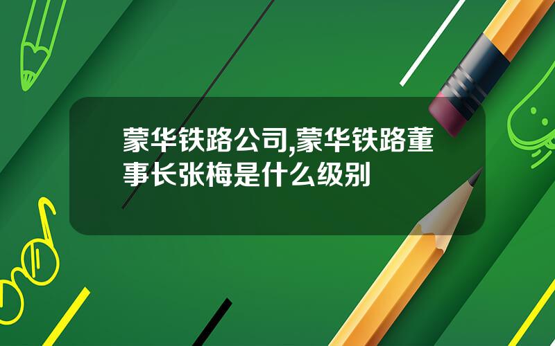蒙华铁路公司,蒙华铁路董事长张梅是什么级别