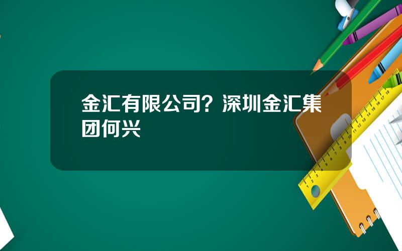 金汇有限公司？深圳金汇集团何兴