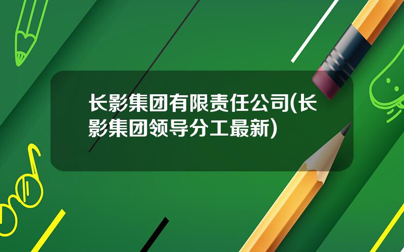 长影集团有限责任公司(长影集团领导分工最新)